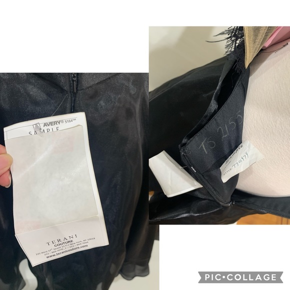 Mon Cheri fit flare midi cap sleeves pink black lace dress - Picture 6 of 9